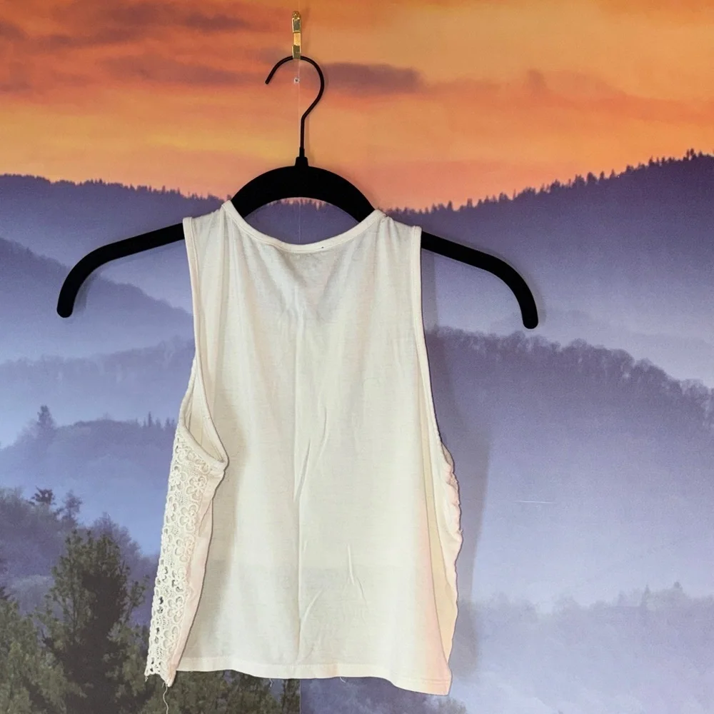 Topshop Cream Lace Crop Top